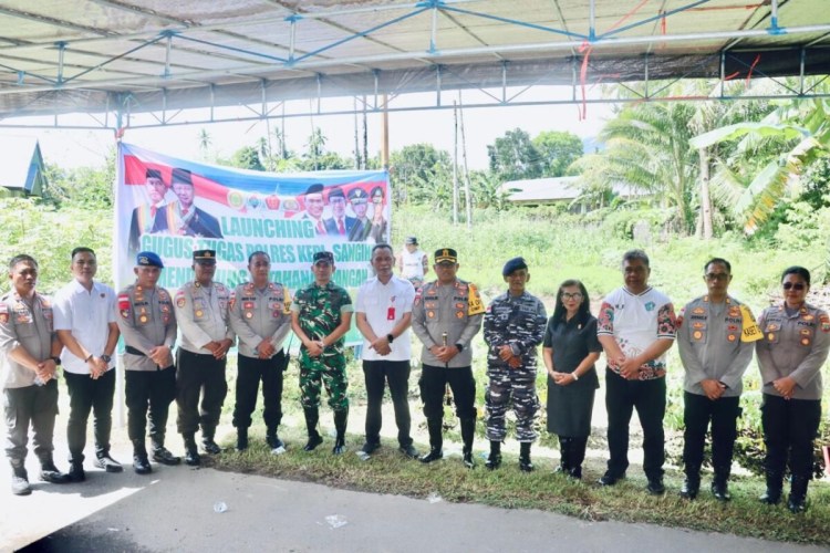 Polres Sangihe Launching Gugus Tugas Ketahanan Pangan di Tanah Tampungan Lawo