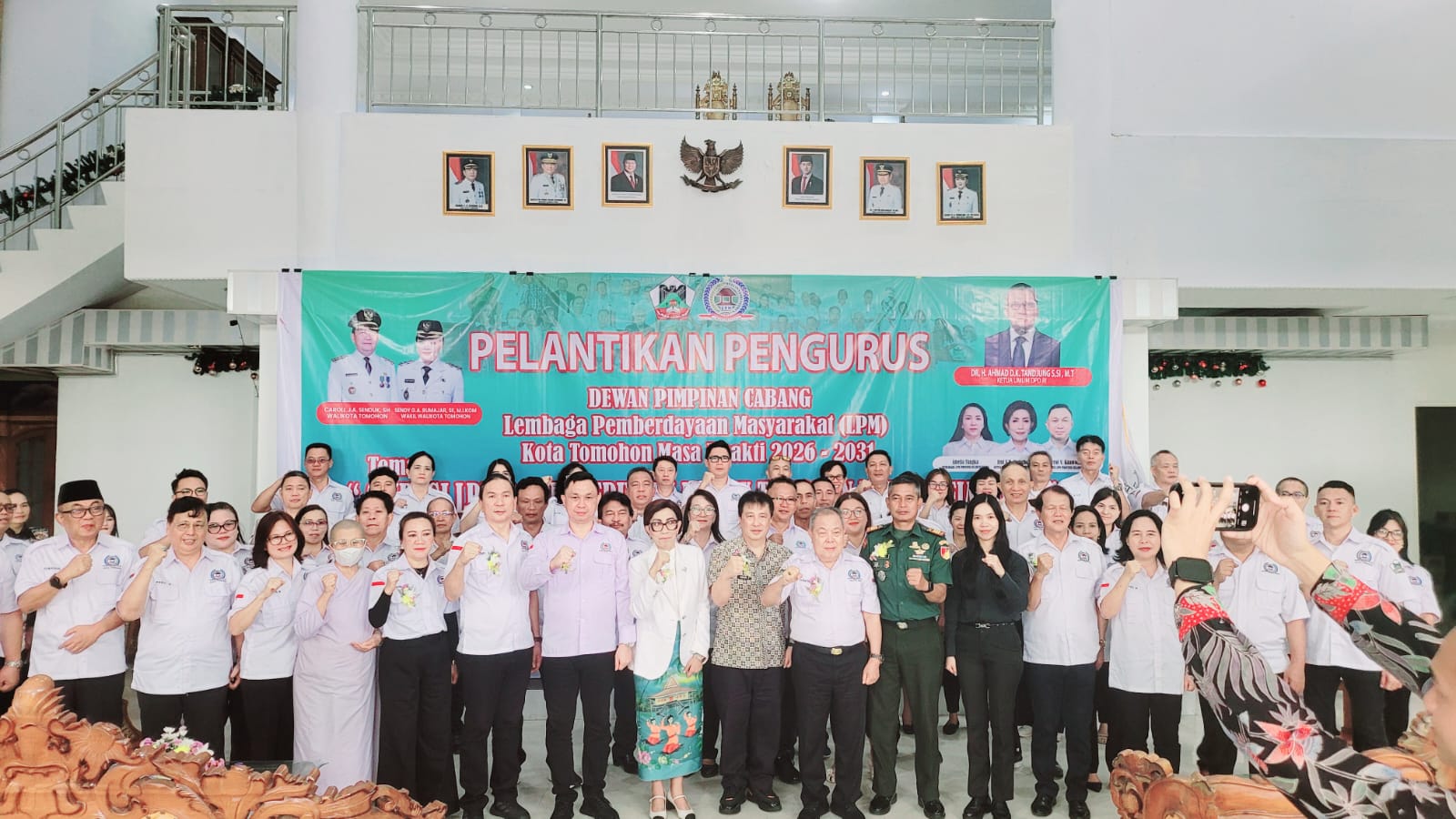 Kepengurusan LPM Tomohon Dilantik, HVK Dorong Kolaborasi Dengan Pemerintah