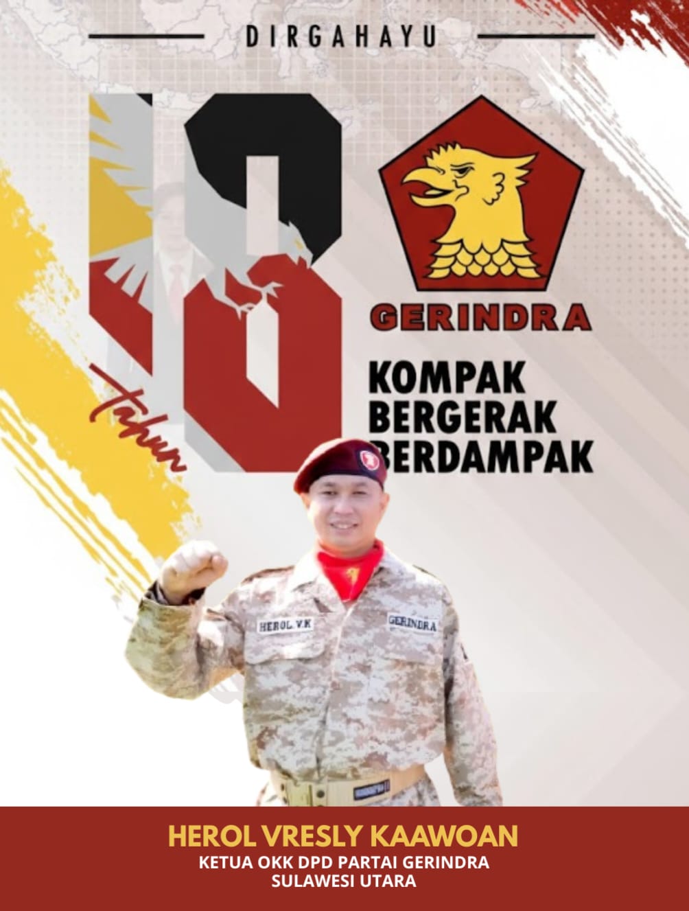 HUT PARTAI GERINDRA KE - 18 KOMPAK, BERGERAK, BERDAMPAK