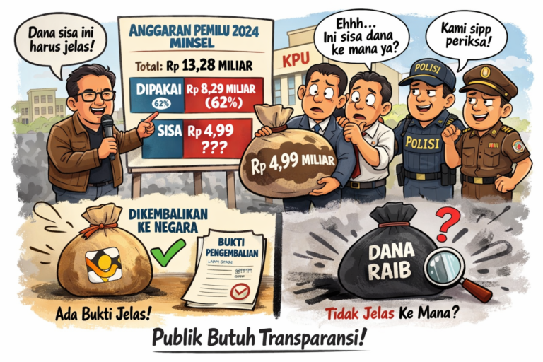 Dana Badan Adhoc Minsel 2024 Terpakai 62%, 4,99 Miliar dimana?