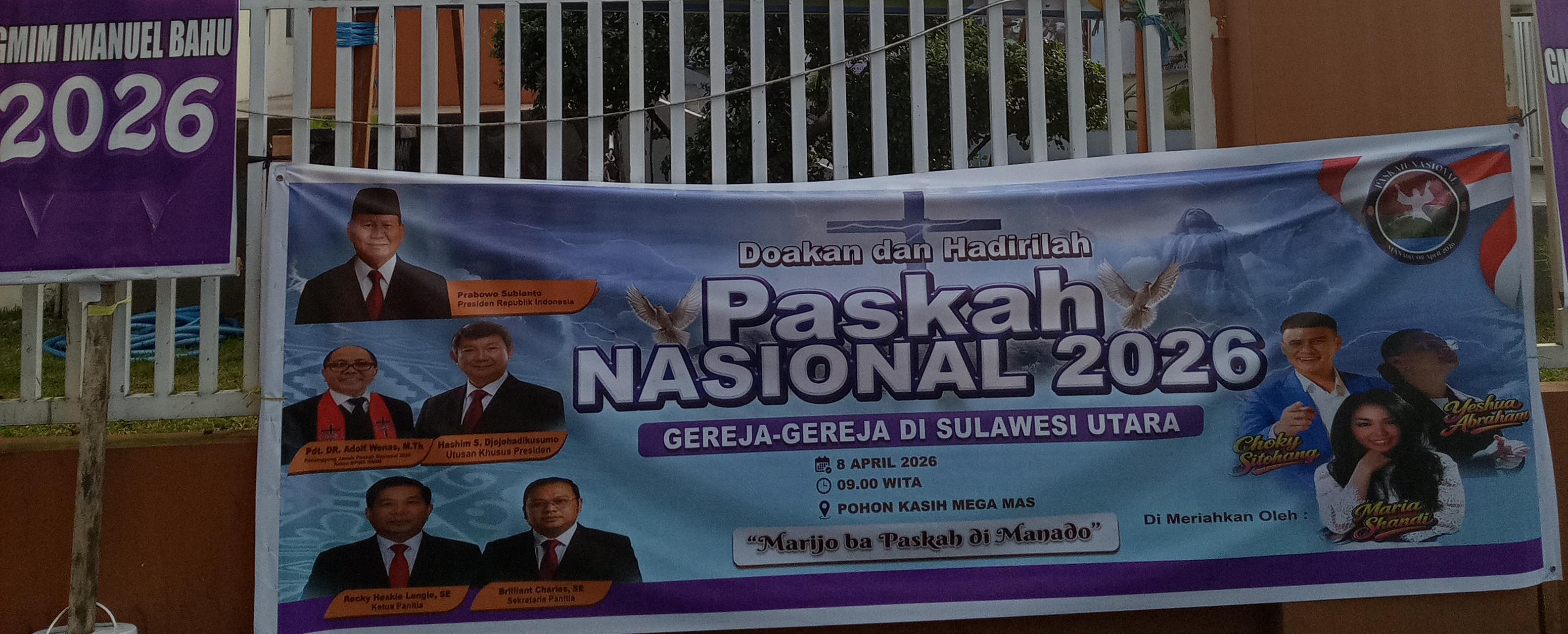 Baliho Paskah Nasional 2026 Makin Ramai Hiasi Manado, Salah Satunya di Bahu