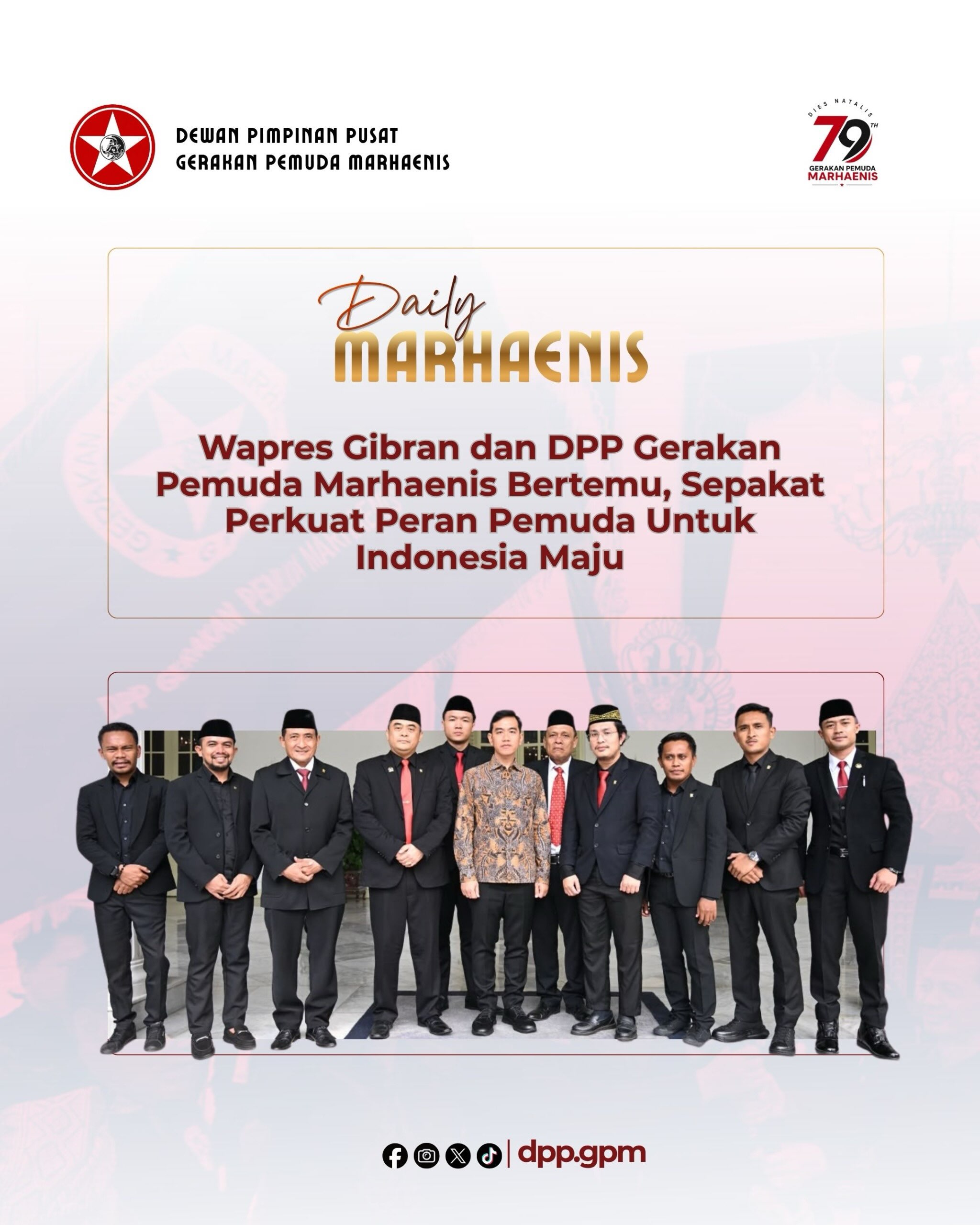Temui Wapres Gibran, GPM Optimis Peran Generasi Muda Berkembang